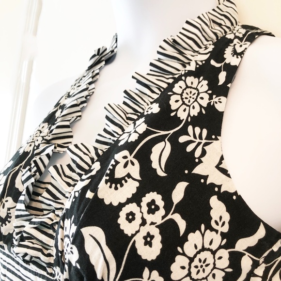 Johnny Martin Summer Halter Dress Size: 3 Black/White - Picture 4 of 11